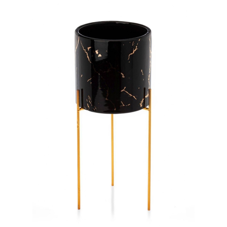 Blumenständer NILA 32,5x13 cm schwarz/gold