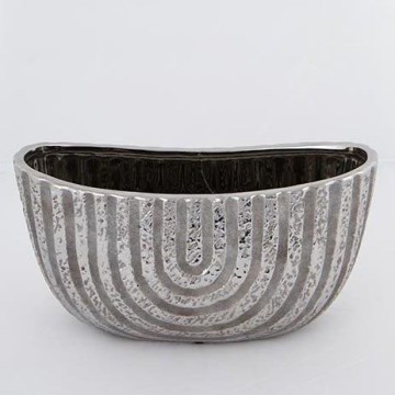 Blumentopf 28x14,5 cm silbern/braun