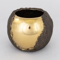 Blumentopf d 18,5 cm golden/braun