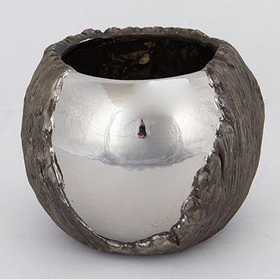 Blumentopf d 18,5 cm silbern/braun