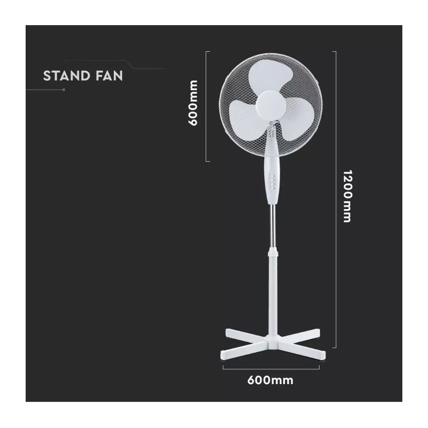 Bodenventilator 40W 60cm weiß