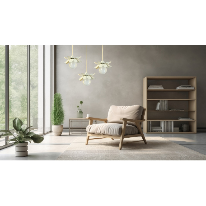 Bohemia-Design - Hängeleuchte an Kabel 1xE27/60W/230V cremefarben