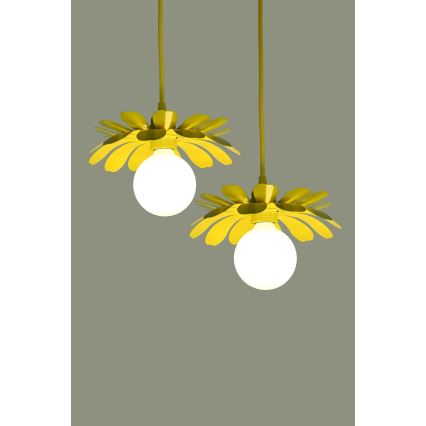 Bohemia-Design - Hängeleuchte mit Kabel 1xE27/60W/230V gelb