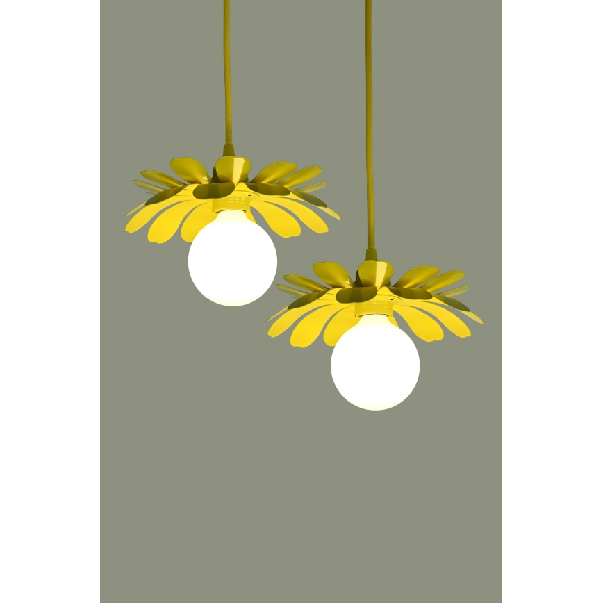 Bohemia-Design - Hängeleuchte mit Kabel 1xE27/60W/230V gelb