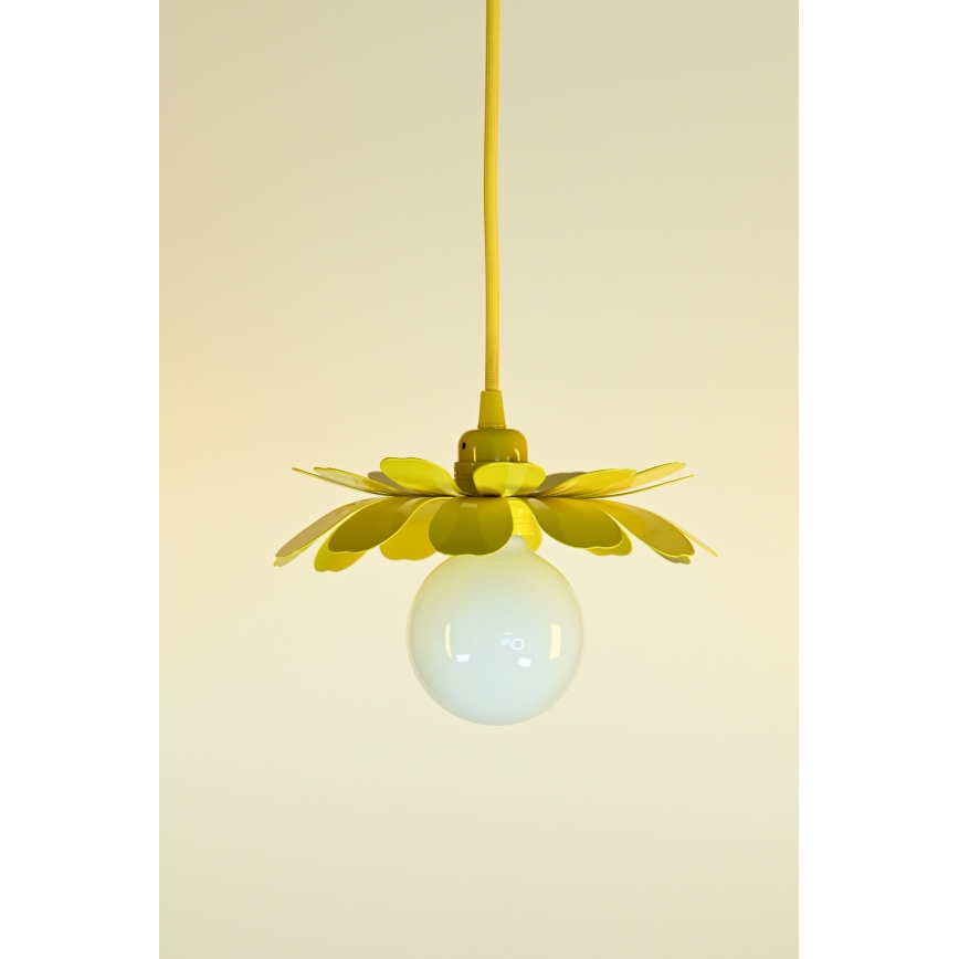 Bohemia-Design - Hängeleuchte mit Kabel 1xE27/60W/230V gelb