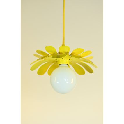 Bohemia-Design - Hängeleuchte mit Kabel 1xE27/60W/230V gelb