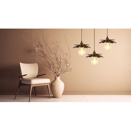 Bohemia-Design - Pendelleuchte an Kabel 1xE27/60W/230V bronzefarben