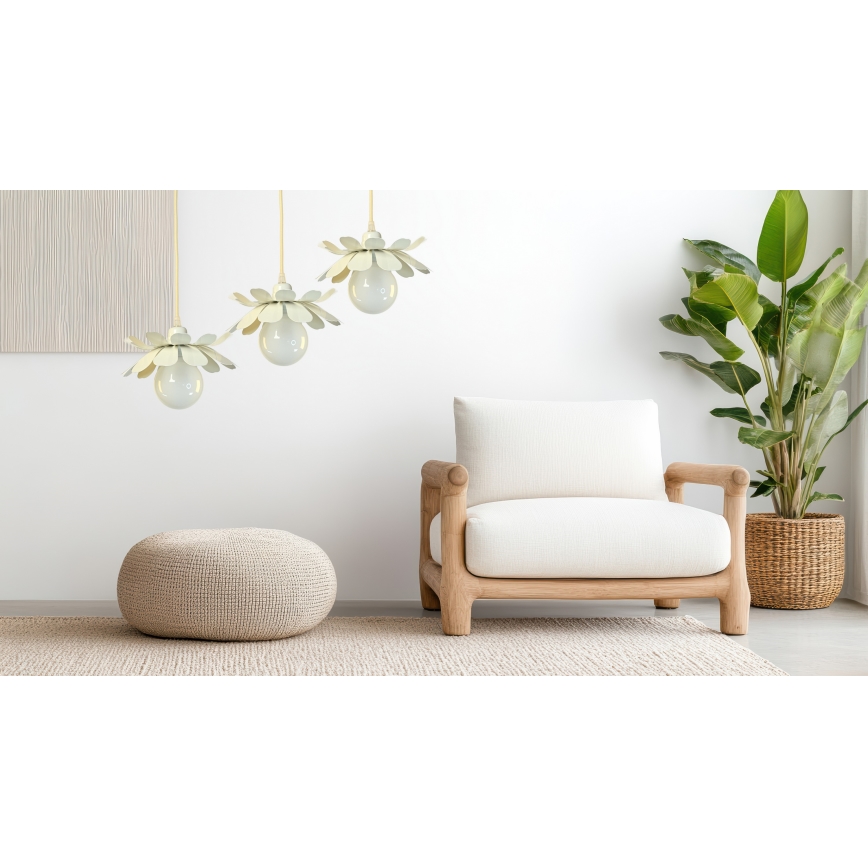 Bohemia-Design - Pendelleuchte an Kabel 1xE27/60W/230V cremefarben