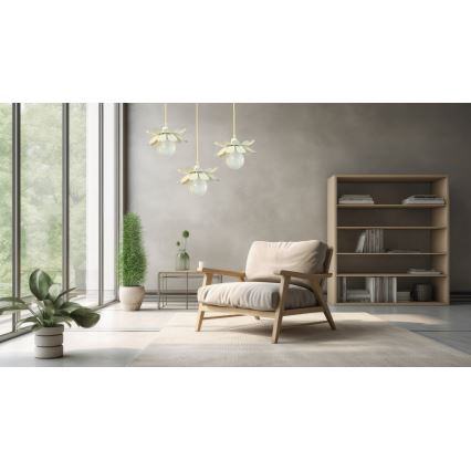 Bohemia-Design - Pendelleuchte an Kabel 1xE27/60W/230V cremefarben
