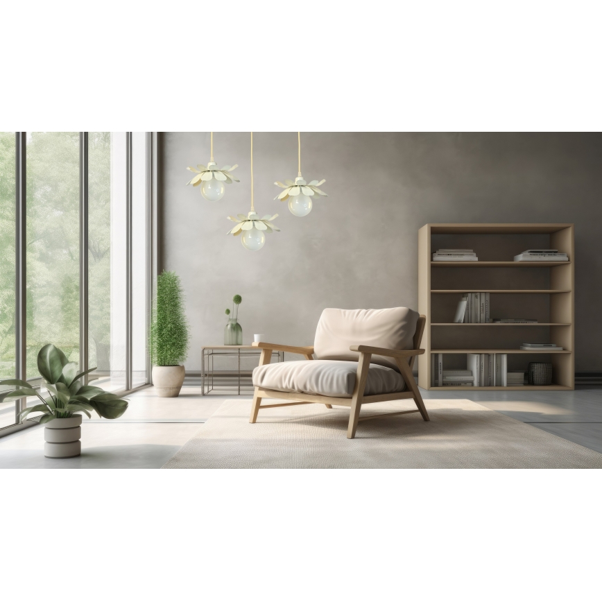 Bohemia-Design - Pendelleuchte an Kabel 1xE27/60W/230V cremefarben