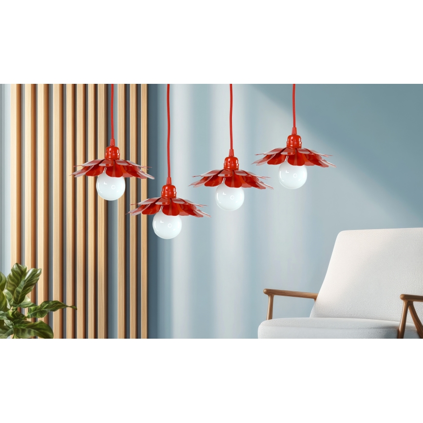 Bohemia-Design - Pendelleuchte an Kabel 1xE27/60W/230V rot