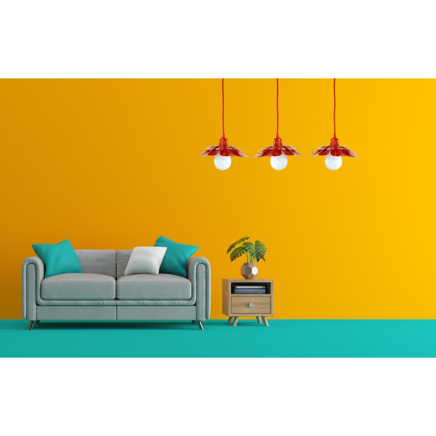 Bohemia-Design - Pendelleuchte an Kabel 1xE27/60W/230V rot