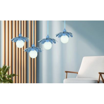 Bohemia-Design - Pendelleuchte mit Kabel 1xE27/60W/230V blau