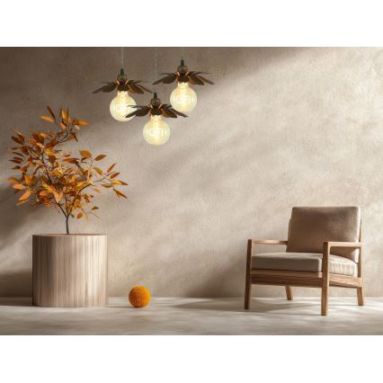 Bohemia-Design - Pendelleuchte mit Seilaufhängung 1xE27/60W/230V bronzefarben