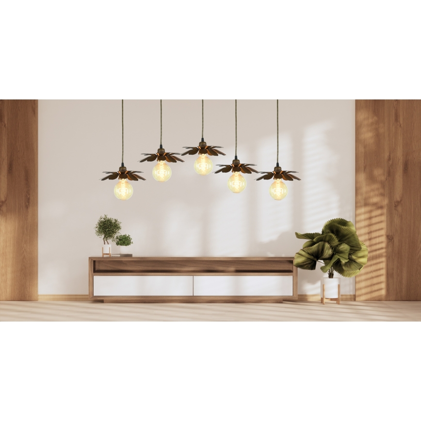 Bohemia-Design - Pendelleuchte mit Seilaufhängung 1xE27/60W/230V bronzefarben