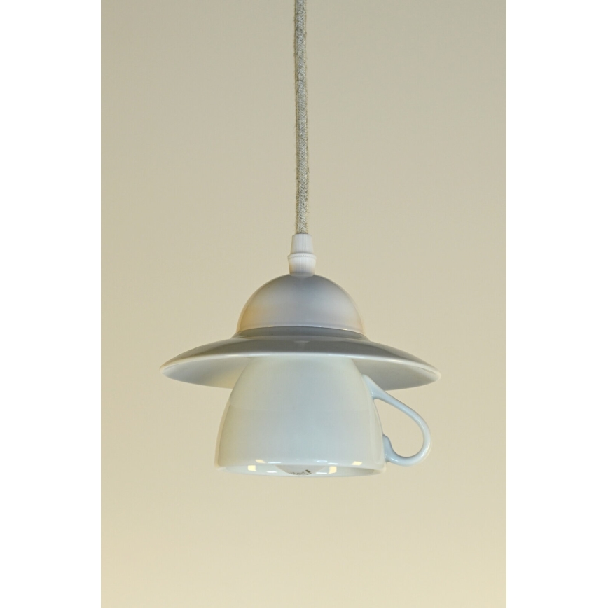Bohemia-Design - Porzellan-Pendelleuchte an Kabel 1xE27/60W/230V