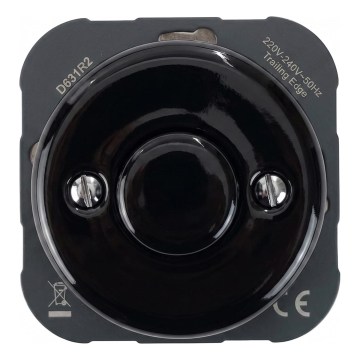 Bohemia-Design - Porzellan-Retro-Dimmer, rahmenlos, 250V/10A, schwarz