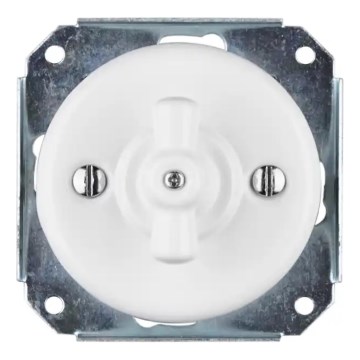 Bohemia-Design - Porzellan-Retro-Drehschalter, rahmenlos, Nr. 1, weiß