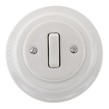 Bohemia-Design - Retro-Klingeltaster aus Porzellan mit Rahmen, weiß