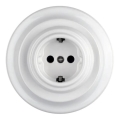 Bohemia-Design - Retro-Porzellan-Steckdose mit Rahmen SCHUKO 250V/16A weiß