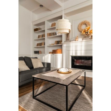 BOHO Pendelleuchte an Kabel 1x E27/60W/230V Ø 20 cm weiß