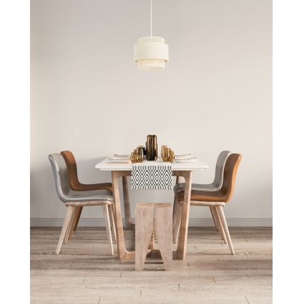 BOHO Pendelleuchte mit Schnuraufhängung 1xE27/60W/230V Ø 20 cm creme/jute