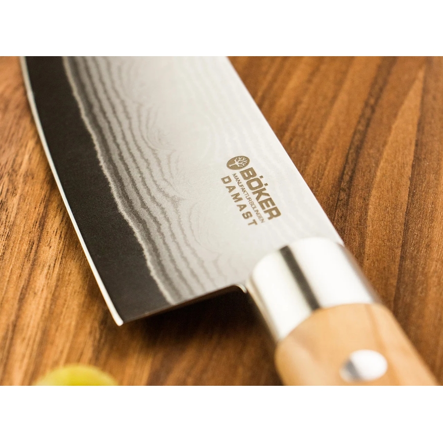 Böker - Damast-Küchenmesser DAMAST OLIVE 21,2 cm Olivenholz