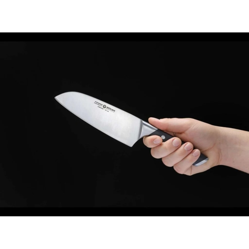 Böker - Santoku-Küchenmesser FORGE, 16 cm, schwarz