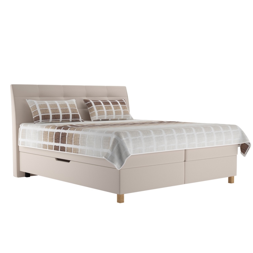 Boxspringbett mit Matratze BEA 160x200 cm beige