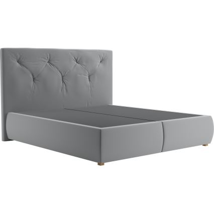 Boxspringbett mit Matratze und Topper ELEN 180x200 cm grau