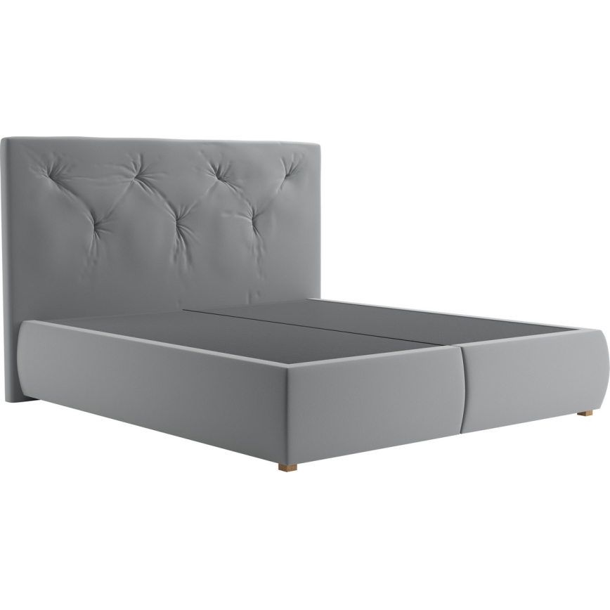 Boxspringbett mit Matratze und Topper ELEN 180x200 cm grau