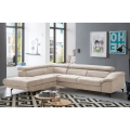 BRESCIA Ecksofa, ausziehbar mit Stauraum, L‑Form, links, Beige