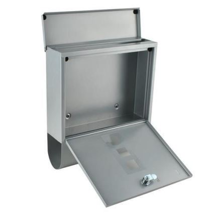 Briefkasten 34 x 30,7 cm, silber