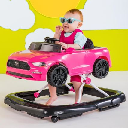 Bright Starts - 3‑in‑1 Baby-Lauflernhilfe FORD MUSTANG, Rosa