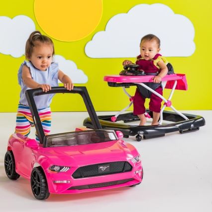 Bright Starts - 3‑in‑1 Baby-Lauflernhilfe FORD MUSTANG, Rosa