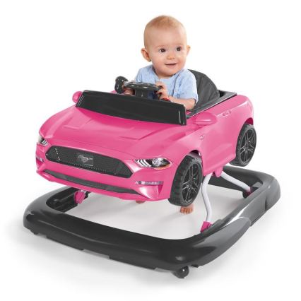 Bright Starts - 3‑in‑1 Baby-Lauflernhilfe FORD MUSTANG, Rosa