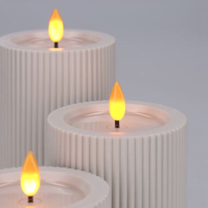 BRILAGI - 3er-Set LED-Kerzen LED/3xAAA cremefarben