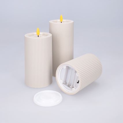 BRILAGI - 3er-Set LED-Kerzen LED/3xAAA cremefarben