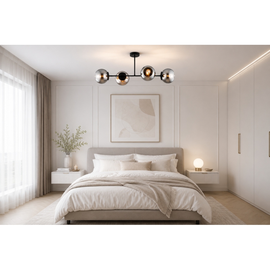 BRILAGI - Anbau-Deckenleuchte DIOR 4xE27/60W/230V schwarz/rauchgrau