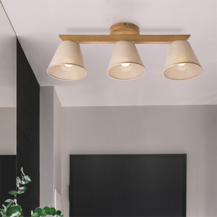 Brilagi - Anbauleuchte ANTHONY 3xE14/40W/230V Eiche/beige