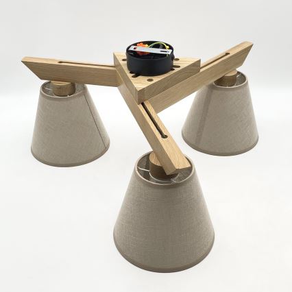 Brilagi - Anbauleuchte ANTHONY 3xE14/40W/230V Eiche/beige