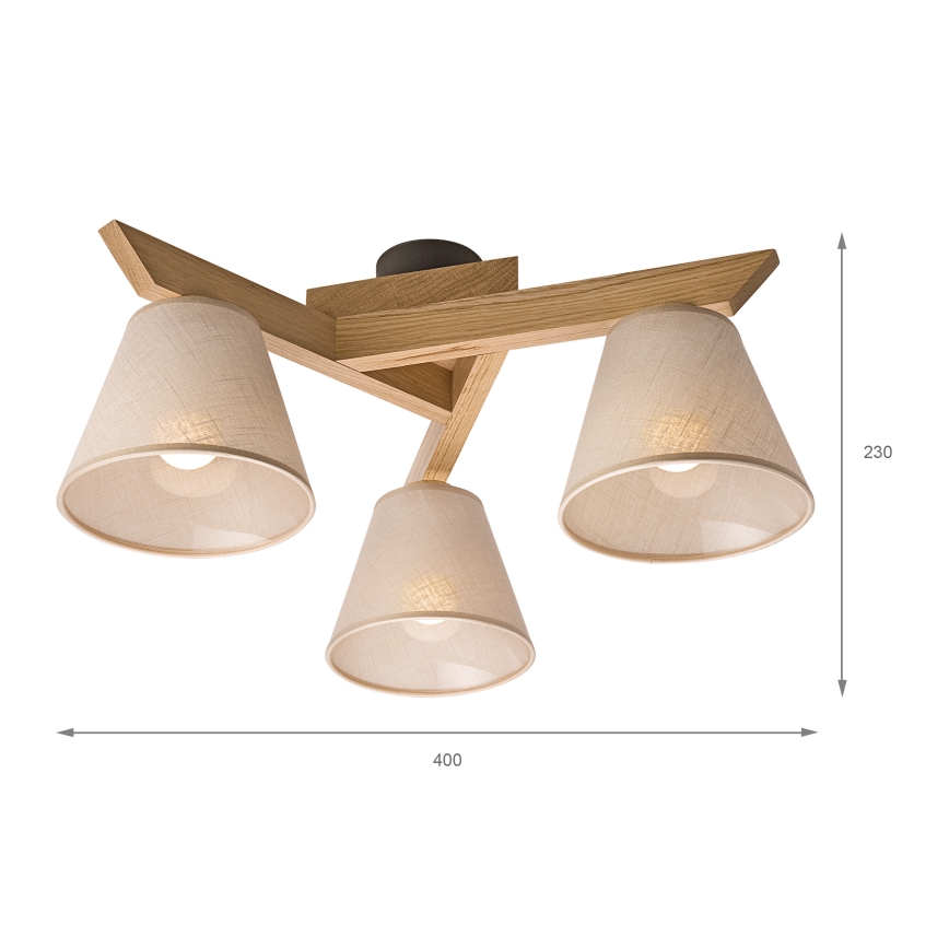 Brilagi - Anbauleuchte ANTHONY 3xE14/40W/230V Eiche/beige