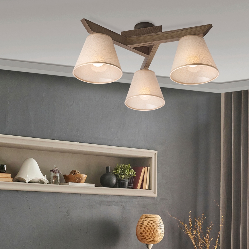 Brilagi - Anbauleuchte ANTHONY 3xE14/40W/230V Eiche/beige