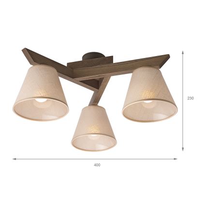 Brilagi - Anbauleuchte ANTHONY 3xE14/40W/230V Eiche/beige