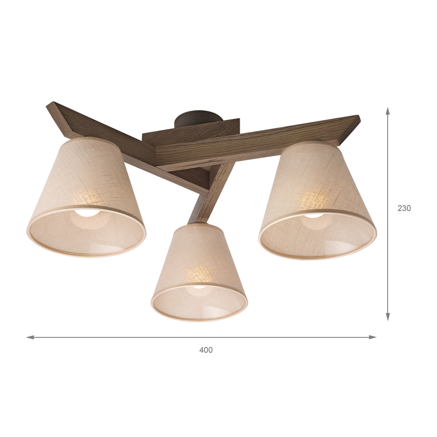 Brilagi - Anbauleuchte ANTHONY 3xE14/40W/230V Eiche/beige