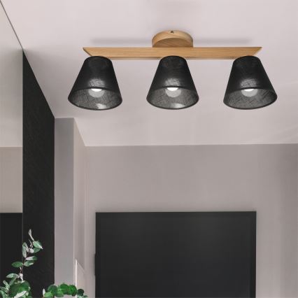 Brilagi - Anbauleuchte ANTHONY 3xE14/40W/230V Eiche/schwarz