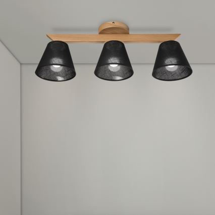 Brilagi - Anbauleuchte ANTHONY 3xE14/40W/230V Eiche/schwarz