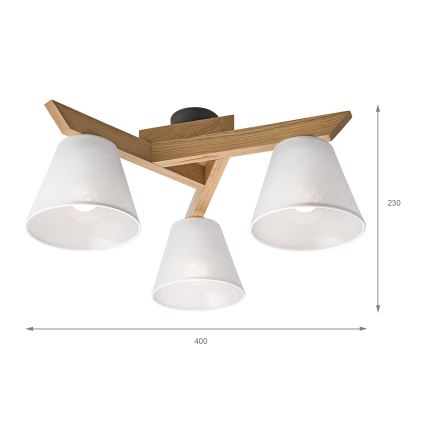 Brilagi - Anbauleuchte ANTHONY 3xE14/40W/230V Eiche/weiß