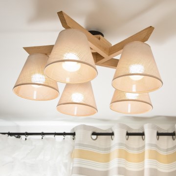 Brilagi - Anbauleuchte ANTHONY 5xE14/40W/230V Eiche/beige
