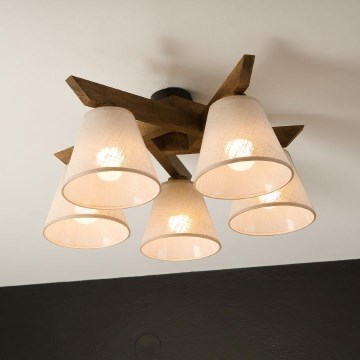 Brilagi - Anbauleuchte ANTHONY 5xE14/40W/230V Eiche/beige